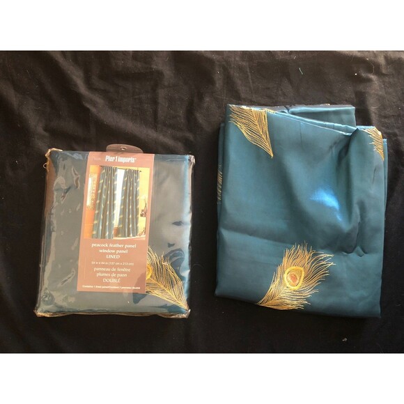 Green Feather Sheer Curtain Panel 54x84,  100 P Polyester - Picture 1 of 4